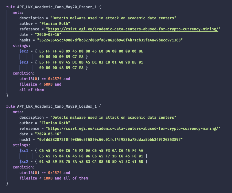 cyb3rops's tweet photo. YARA rules to detect Linux malware used in attacks on academic data centres

https://t.co/Qsfxehkz8b https://t.co/oN0zuRtkJ0