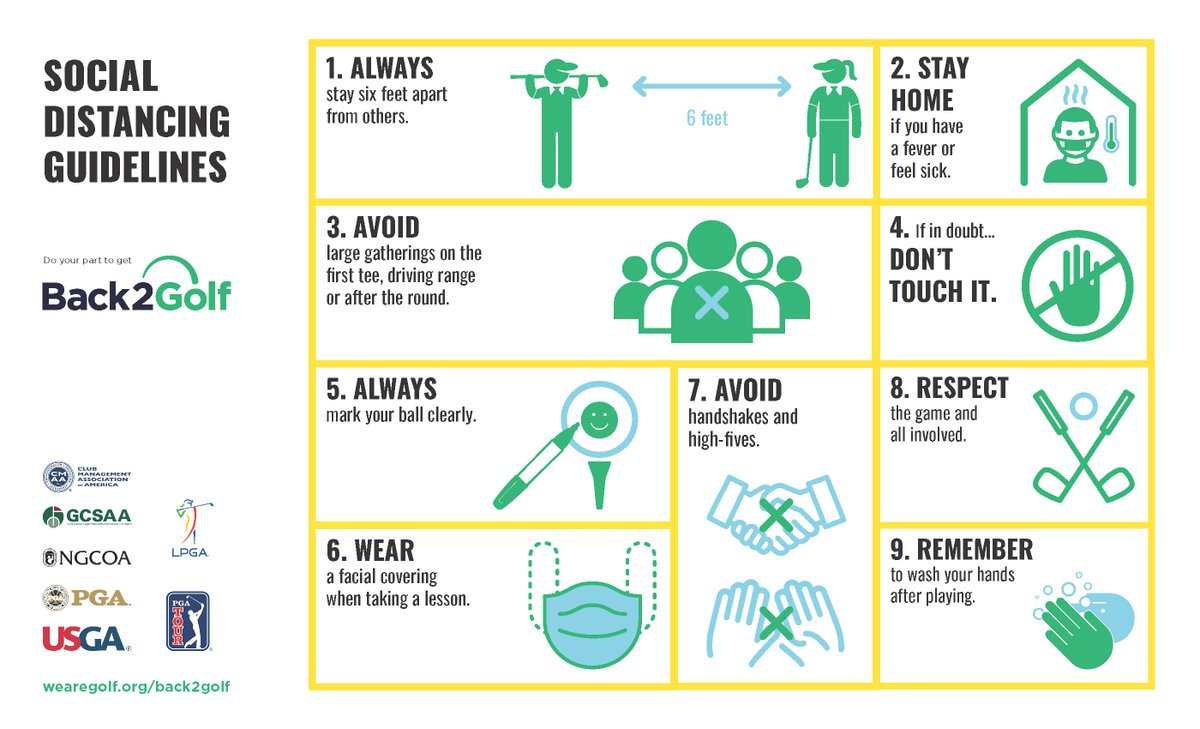 Planning on teeing it up this weekend? Be sure to follow these social distancing guidelines! Play well and stay safe.