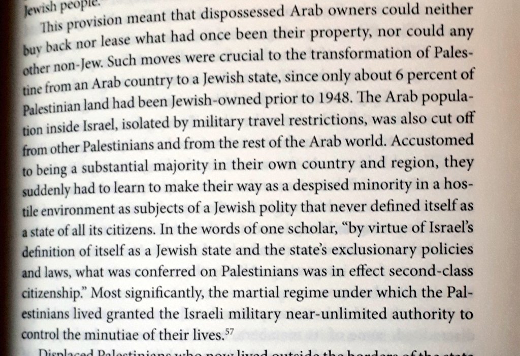 "Accustomed to being a substantial majority in their own country and region, [those who remained] suddenly had to learn to make their way as a despised minority in a hostile environment as subjects of a Jewish polity that never defined itself as a state of all its citizens"