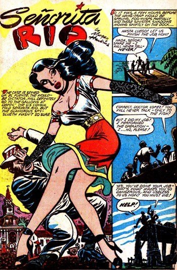 Just learned about the Senorita Rio Comics(1942)-About a Latina actress who was also a a spy and Nazi Hunter. Drawn by one of the first women in comics Lily Rene-a WW2 war refugee accused of being a spy that fled to New York
https://t.co/g9L0TPcVci
Comics are great.
