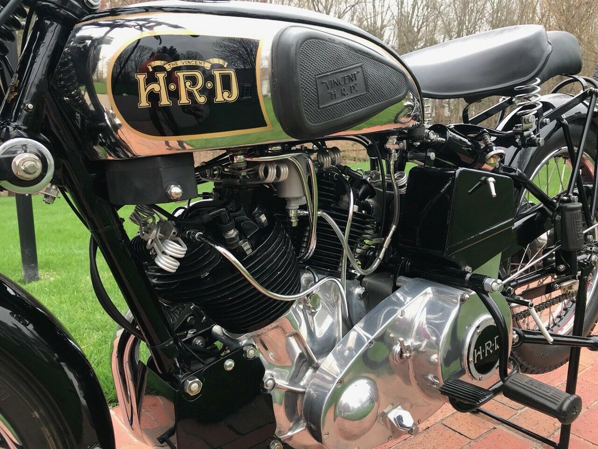 LiquidAssetPart's tweet photo. 1938 Vincent HRD Series A motorcycle is up for auction! This is a pristine and running example of one of the world rarest motorcycles with a spectacular correct restoration completed by a renowned Vincent expert.
https://t.co/zrmQSKo320 https://t.co/0BvOIsT489