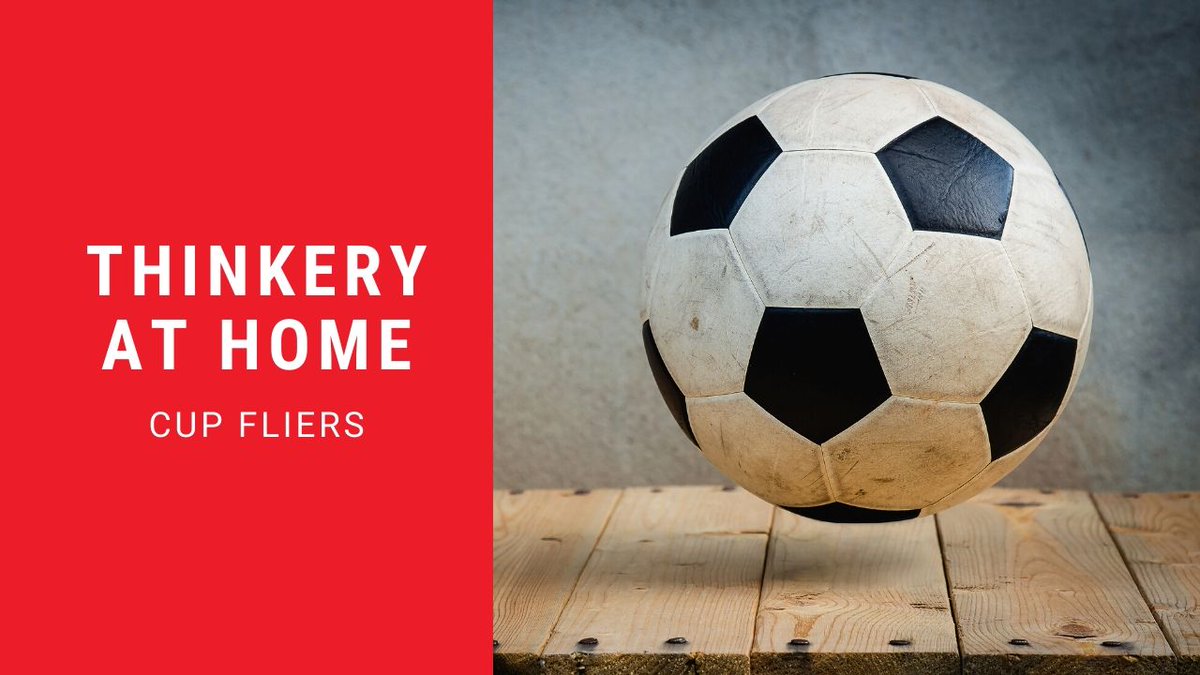ThinkeryATX's tweet photo. Have you ever wondered how a baseball player throws a curveball, or how a soccer player curves a soccer ball with a kick? Experiment with Jesse and observe the Magnus Effect with cups, rubber bands, and tape! #ThinkeryAtHome Watch here: https://t.co/xQz30Nk6oW https://t.co/QDxWyjiqsO