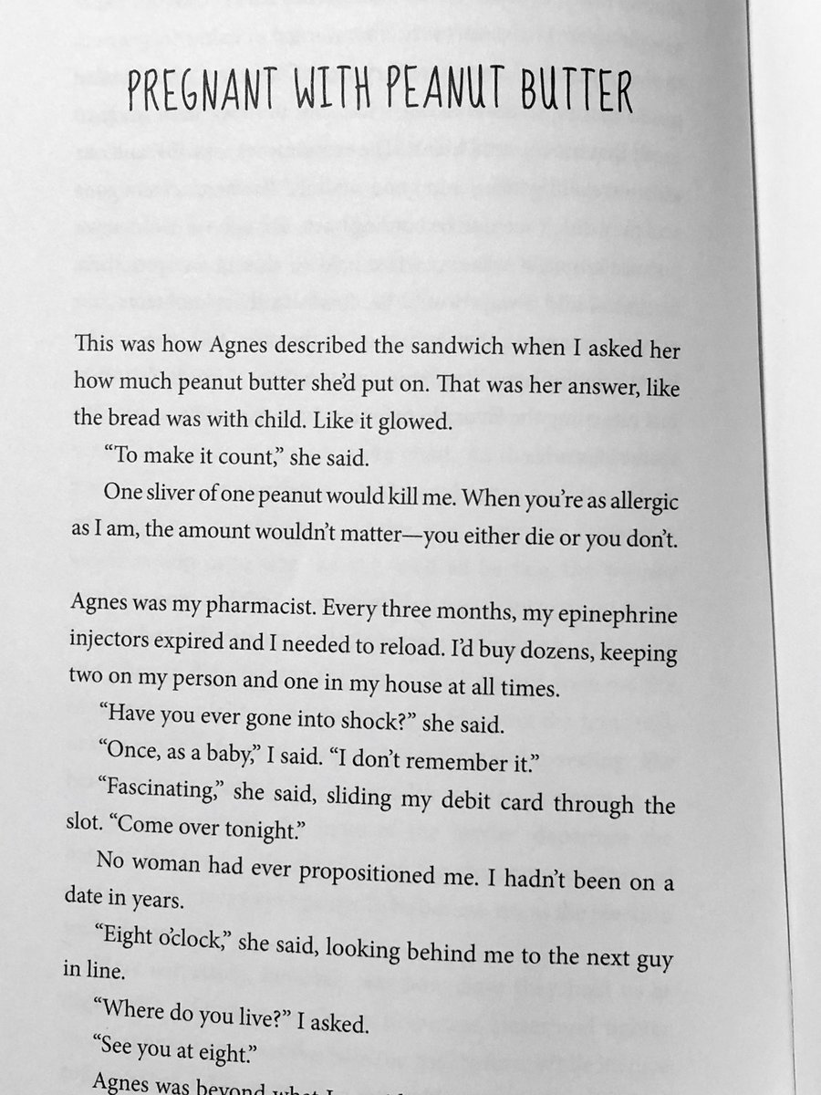 5/15/2020: “Pregnant with Peanut Butter” by  @MCzyzniejewski, from his 2015 collection I WILL LOVE YOU FOR THE REST OF MY LIFE, published by Curbside Splendor. Available online at  @SmokeLong:  http://www.smokelong.com/pregnant-with-peanut-butter/