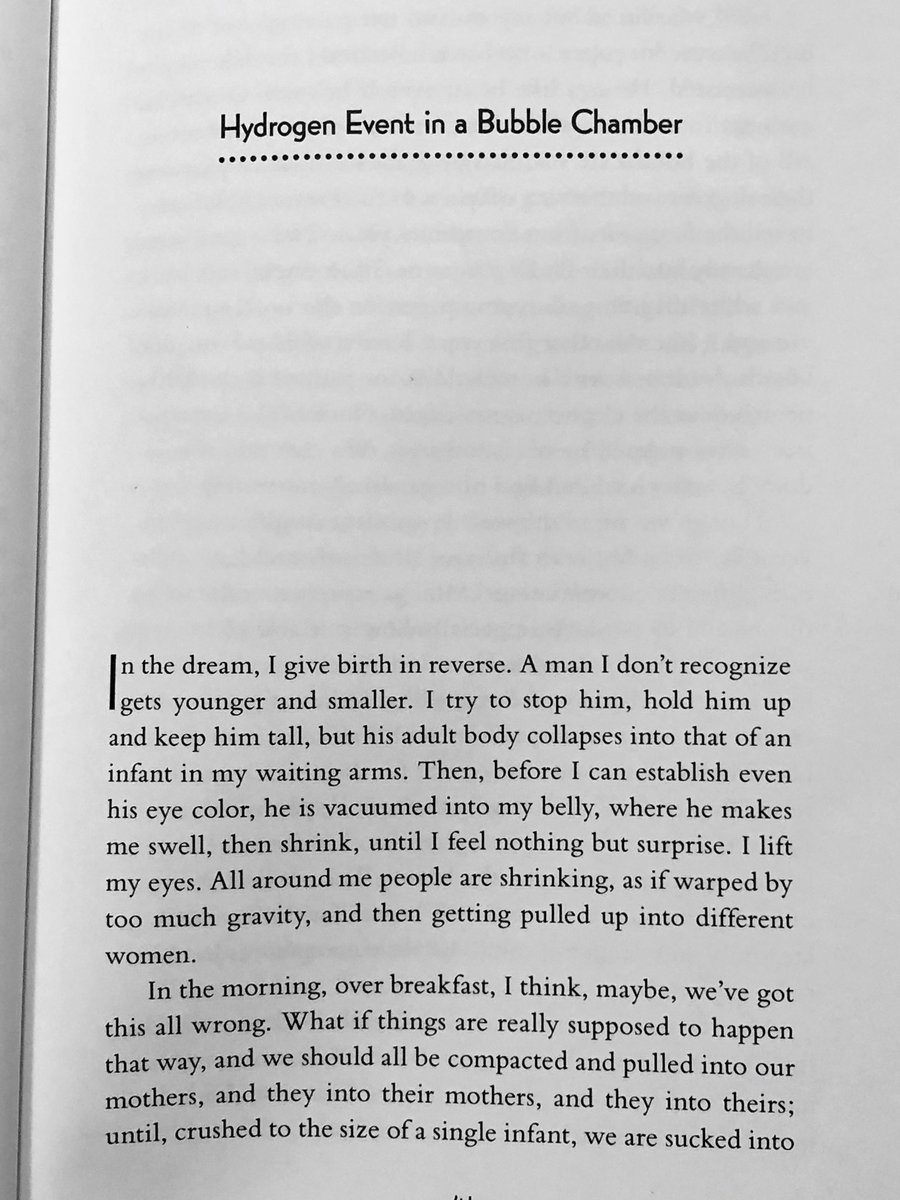 5/16/2020: "Hydrogen Event in a Bubble Chamber" by  @aubreyhirsch, from her 2013 collection WHY WE NEVER TALK ABOUT SUGAR, published by  @BraddockAveBook. Available online at  @pankmagazine:  https://pankmagazine.com/piece/aubrey-hirsch/