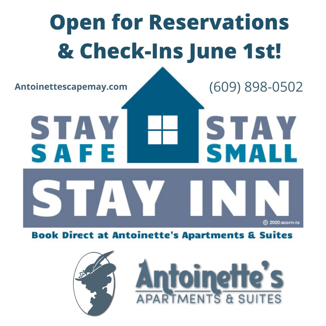 AntoinettesCMay's tweet photo. With new safety procedures in place, we are excited to announce that we will be open June 1st! Antoinette's is the #BetterWayToStay as social distancing is easy here!
More info or Book Now: https://t.co/i27XJp8Lan https://t.co/Yo9260OFnu
