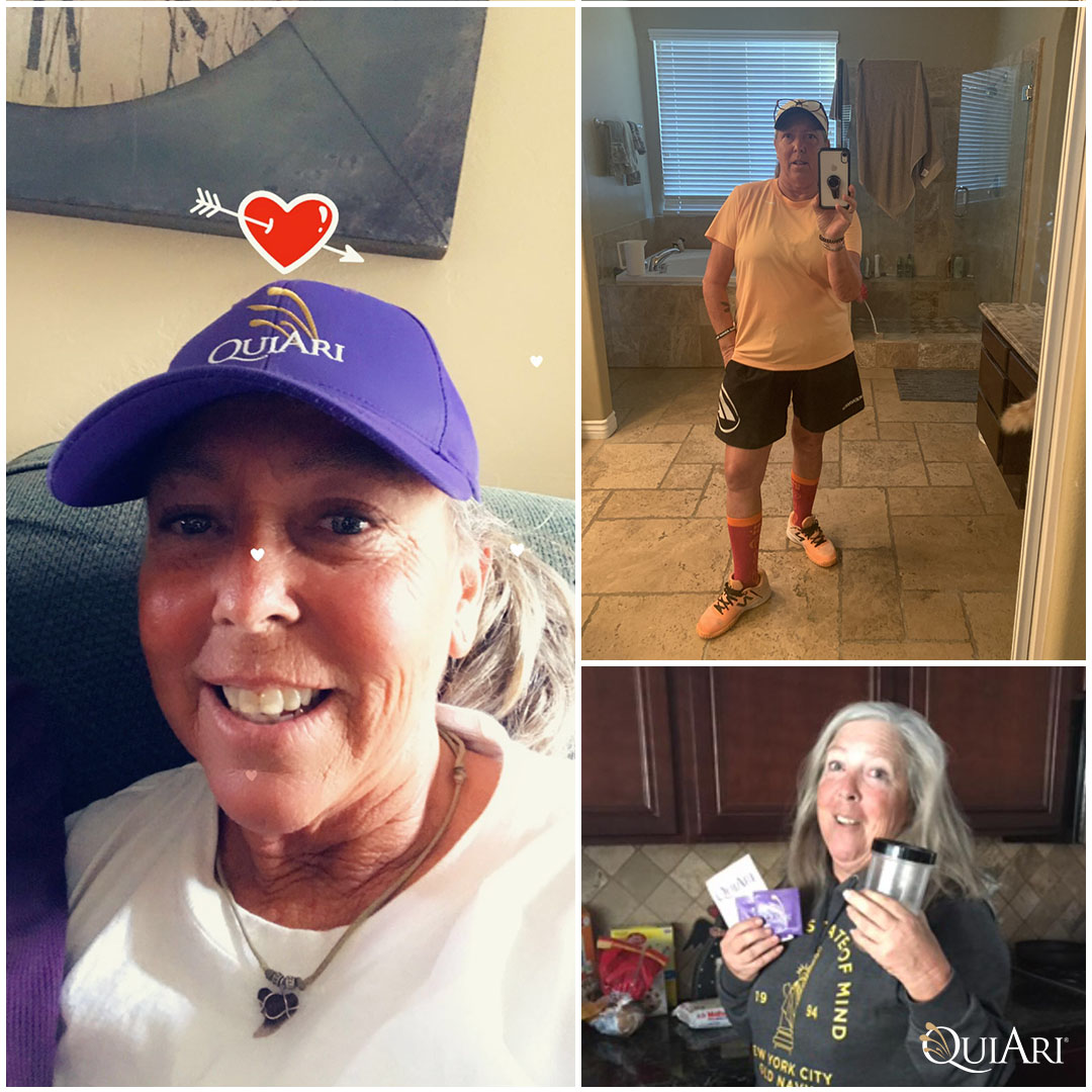 QuiAriOfficial's tweet photo. I'm Heidi Newton & this is my #KickstartChallengeExperience. I've lost 37 lbs! I used to take 3-6 hour naps, but that's done. I feel happier, healthier, and more mentally clear. Plus, QuiAri Energy is doing wonders for my Pickleball game! #Transformation https://t.co/1ChbBW6UL3