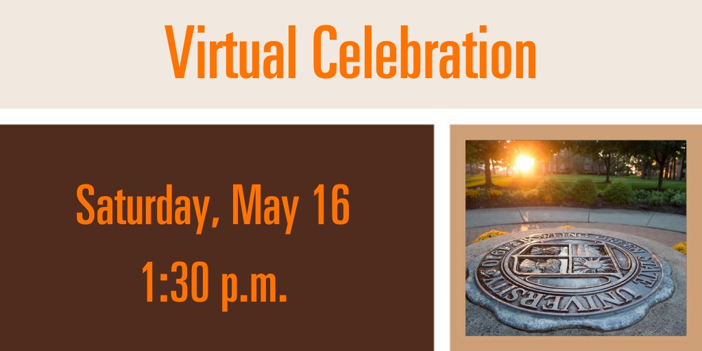 Seniors! Join <a href="/Pres_Rogers/">Rodney K. Rogers</a> live TODAY at 1:30 pm for a special virtual celebration to recognize your graduation! Hear from the chair of the Board of Trustees, and <a href="/falconalumni/">Bowling Green State University Alumni Association</a> across the world. Live stream on bgsu.edu and our Facebook page. #bgsu2020seniors #bgsu