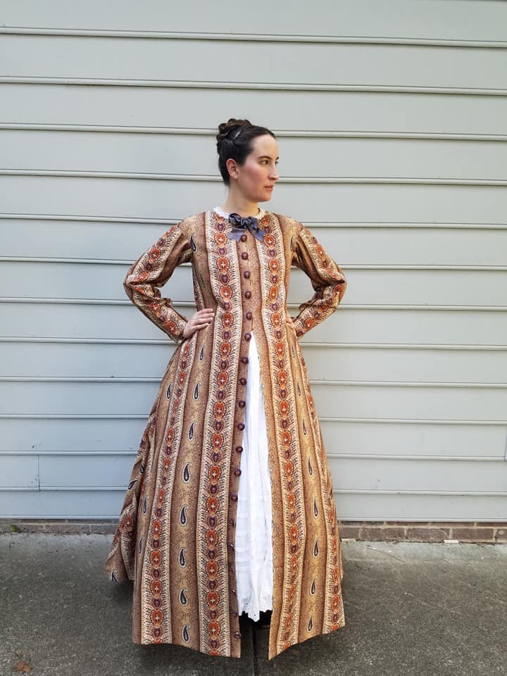 DukeHomestead's tweet photo. Today's #SewingSaturday showcases some maternity fashions carefully sewn based on original pieces. The red sacque suit was popular during the time of Artelia Duke's pregnancies in the 1850s. Appropriate for lighter work, the dressing gown was popular in late 1860s/early 1870s. https://t.co/AviTwGqh0B