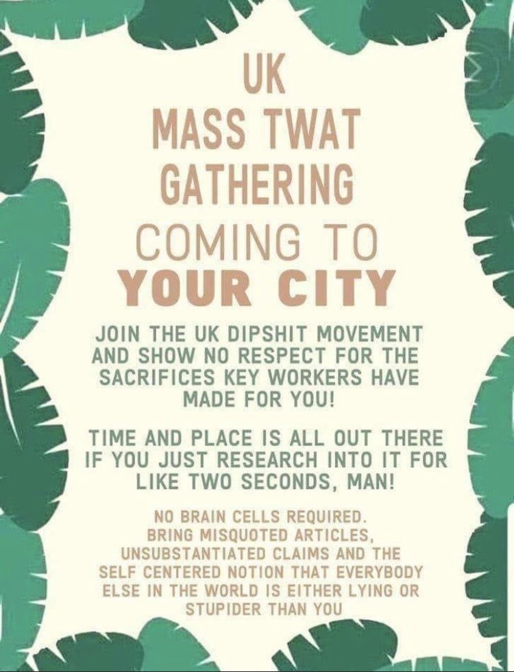 markdonnyiron's tweet image. To all the #COVIDIOTS protesting against ‘Lockdown’ throughout the UK I have a message for you &amp;amp; make no apology for the language👇🏼

#NHSThankYou 👏🏼
#ProtestLockdown
#HydeParkProtest 
#coronavirus 
#Covid_19