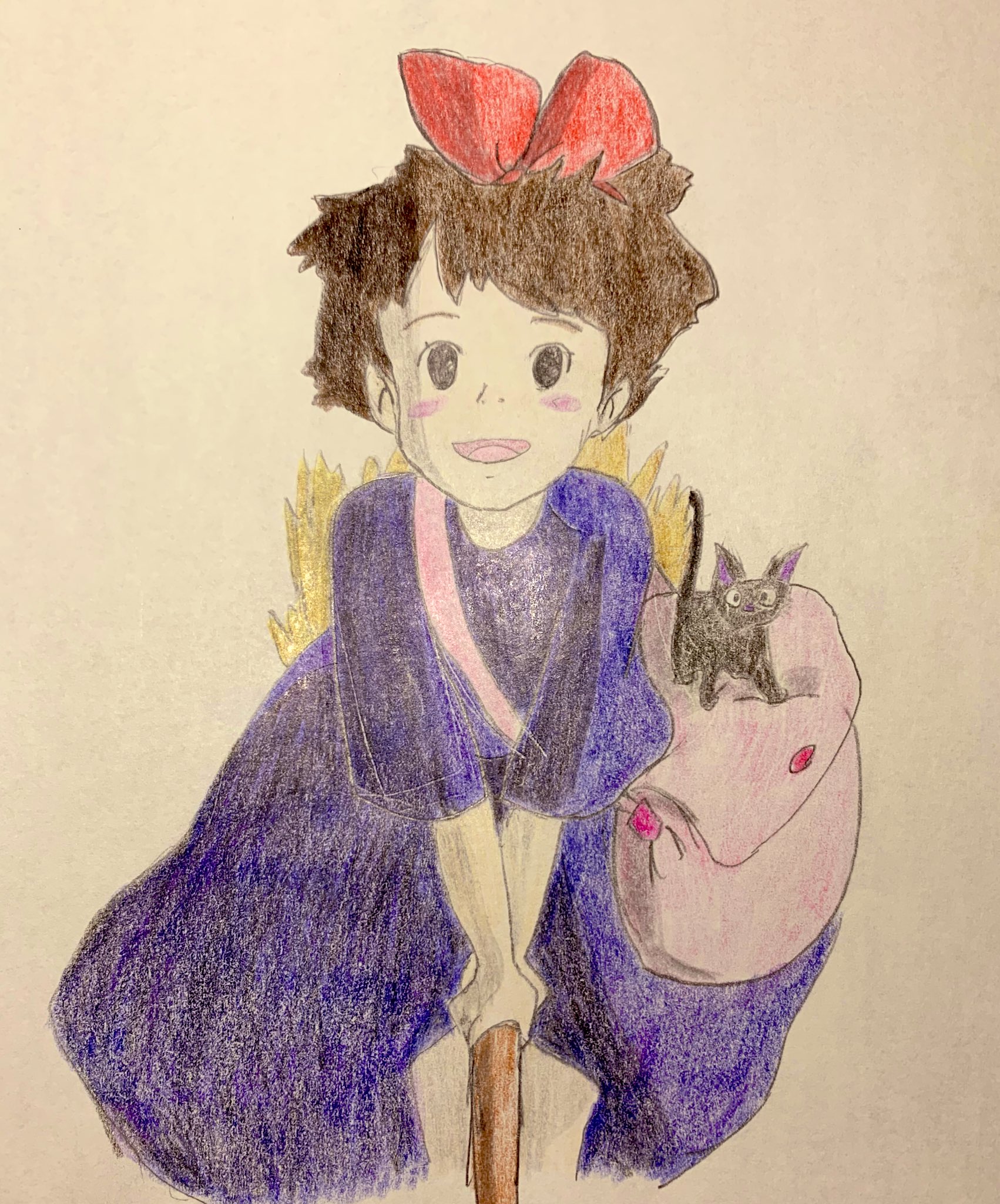 おはぎ 魔女の宅急便 ジジ キキ 色塗り雑で申し訳ないです 観ればみるほど新しい発見があったりして面白い映画ですよね お気に入りの映画のひとつ 魔女の宅急便 絵描きさんとつながりたい キキ ジジ オリジナルイラスト T Co D18mdz1bdl