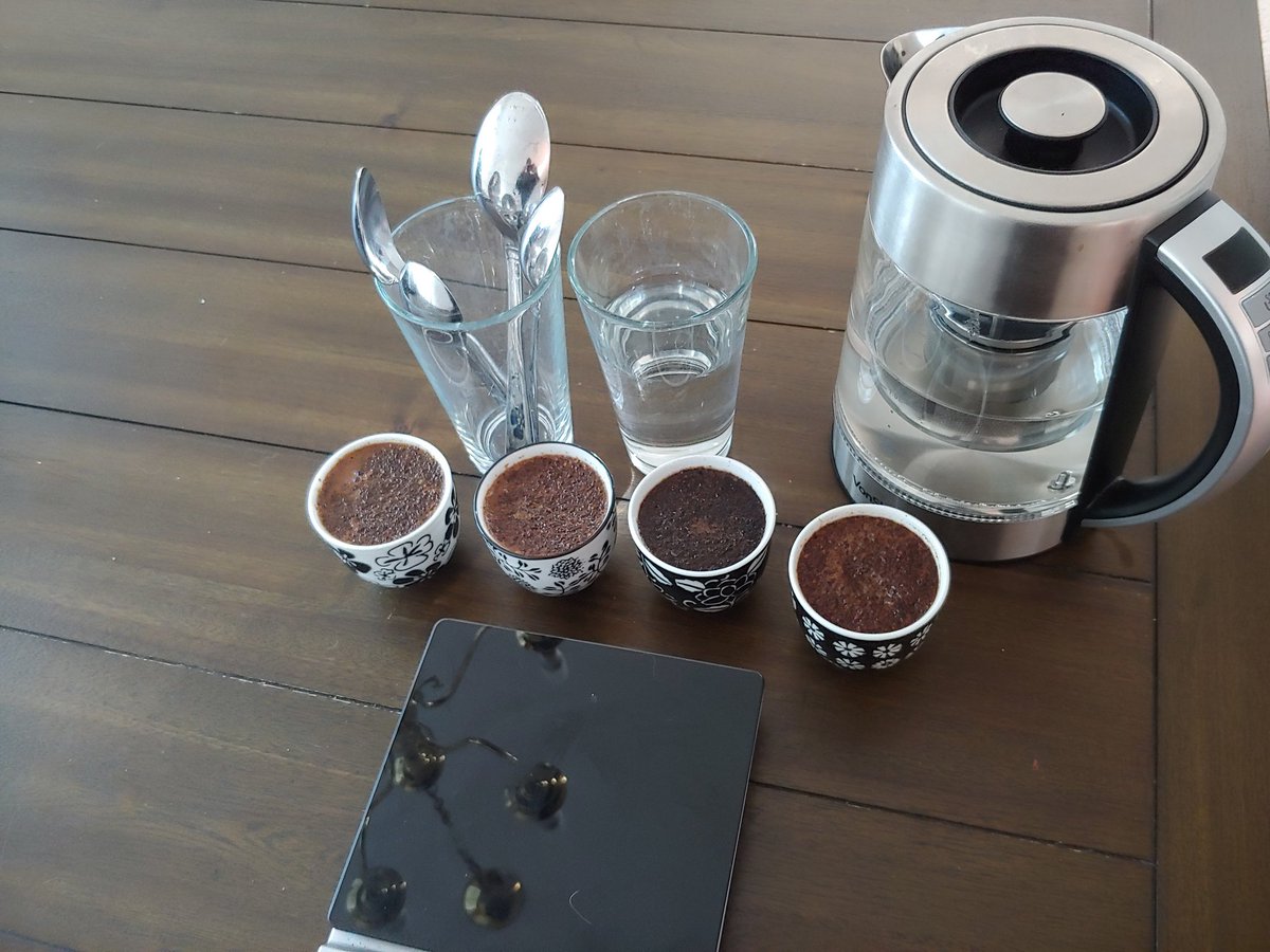 PlatosGravity's tweet photo. Inspired by @jimseven, rocking my first coffee cupping with three from @BeeCoffeeIndy
And one from @Peace_Coffee! https://t.co/0l8Bg9hykh