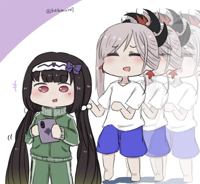 背後から距離を詰める武蔵ちゃんと気付いてない刑部姫さん
#FGO 
