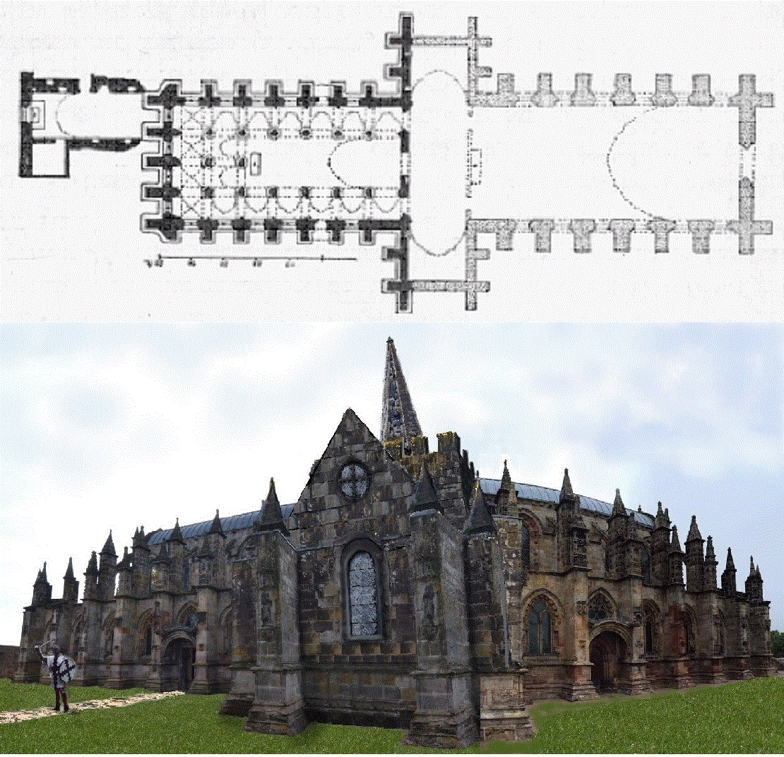 andrewsp2009's tweet photo. Rosslyn Chapel (Scotland) reconstruction suggestion had site been completed to original cruciform Plan with extra vault. (Fish eye lense image). A Sinclair family build. #RosslynChapel #ClanSinclair https://t.co/qxpbKOuMMS