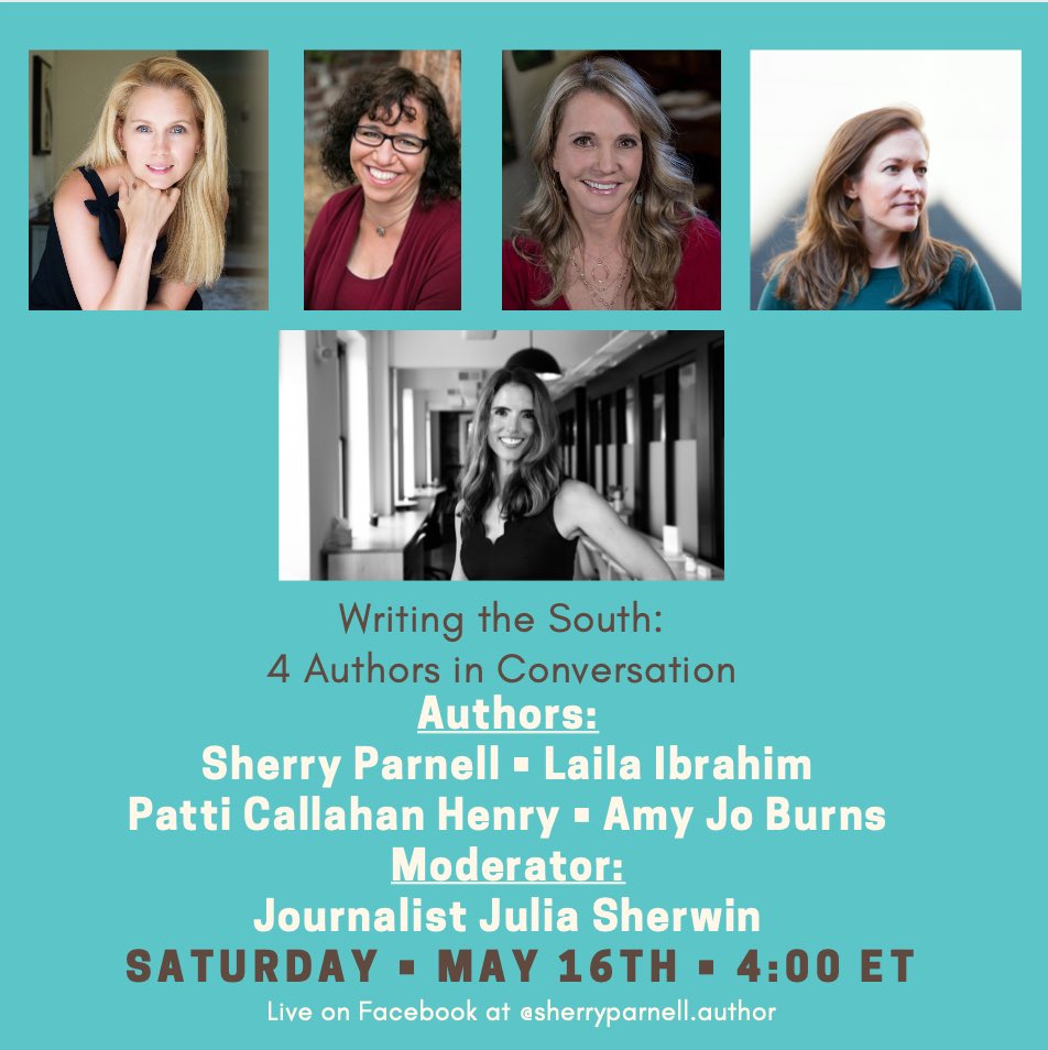 Join me and these esteemed authors today at 4 pm ET, 1 pm Pacific for the conversation! #authors #southernfiction #liveconversation #FacebookLive