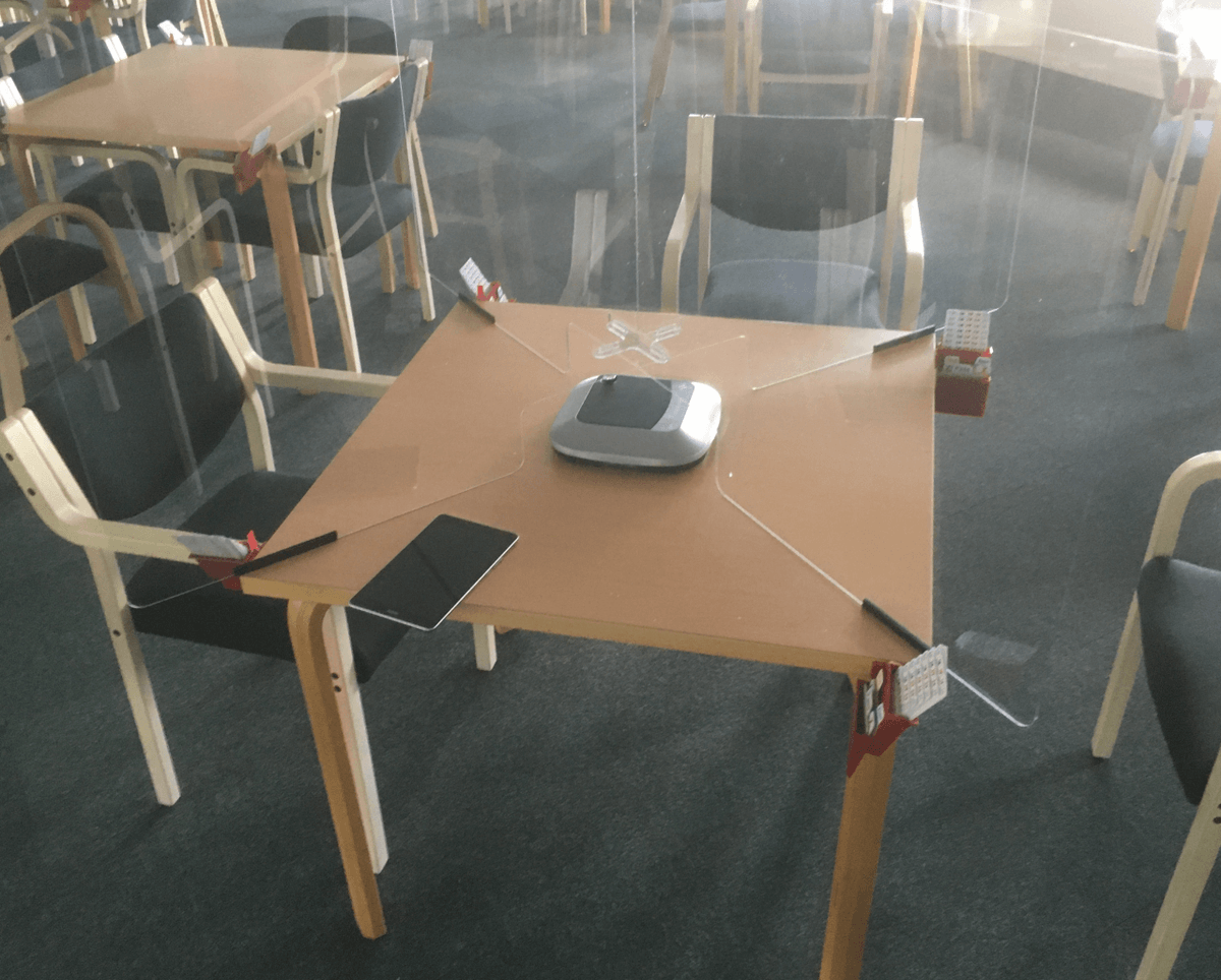 Time to play bridge again? COVID-19 screens shown with the Bridge+More solution at Blakset Bridgecenter. Remember we use the same 2 decks per table - plastic cards - and you can use disinfectants to clean the cards and hands as often as you want. Stay safe! Kren