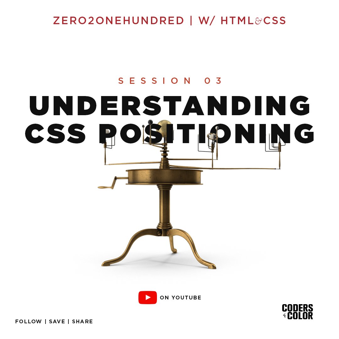 Trying to understand CSS Positioning?

Watch this quick intro to css position properties in my 0 to 100 w/ HTML &amp; CSS series: youtu.be/pIFuyFxG2P8

#100daysofCode
#HTML 
#CSS
#CodeNewbie 
#CodeNewbies 
#BlackTechTwitter 
#webDeveloper
#designer
#FrontEnd 
#developer