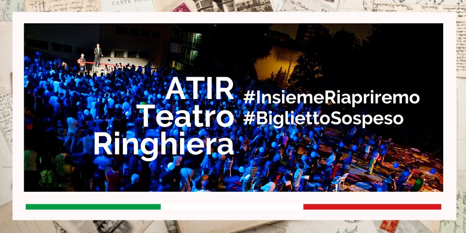 🎟 Anche@AtirRinghiera ha aderito a #BigliettoSospeso. Sosteniamolo insieme donando uno o più #BigliettiSospesi. Tutti i dettagli e gli altri enti aderenti all'iniziativa qui 👉 bit.ly/2wyCIf6 
#InsiemeRiapriremo
<a href="/angeloargento/">Angelo Argento Arjant</a> <a href="/cultura_italiae/">Cultura Italiae</a> <a href="/Adarrigo/">Angela D'Arrigo</a> <a href="/ariannae7/">Arianna Errico</a>