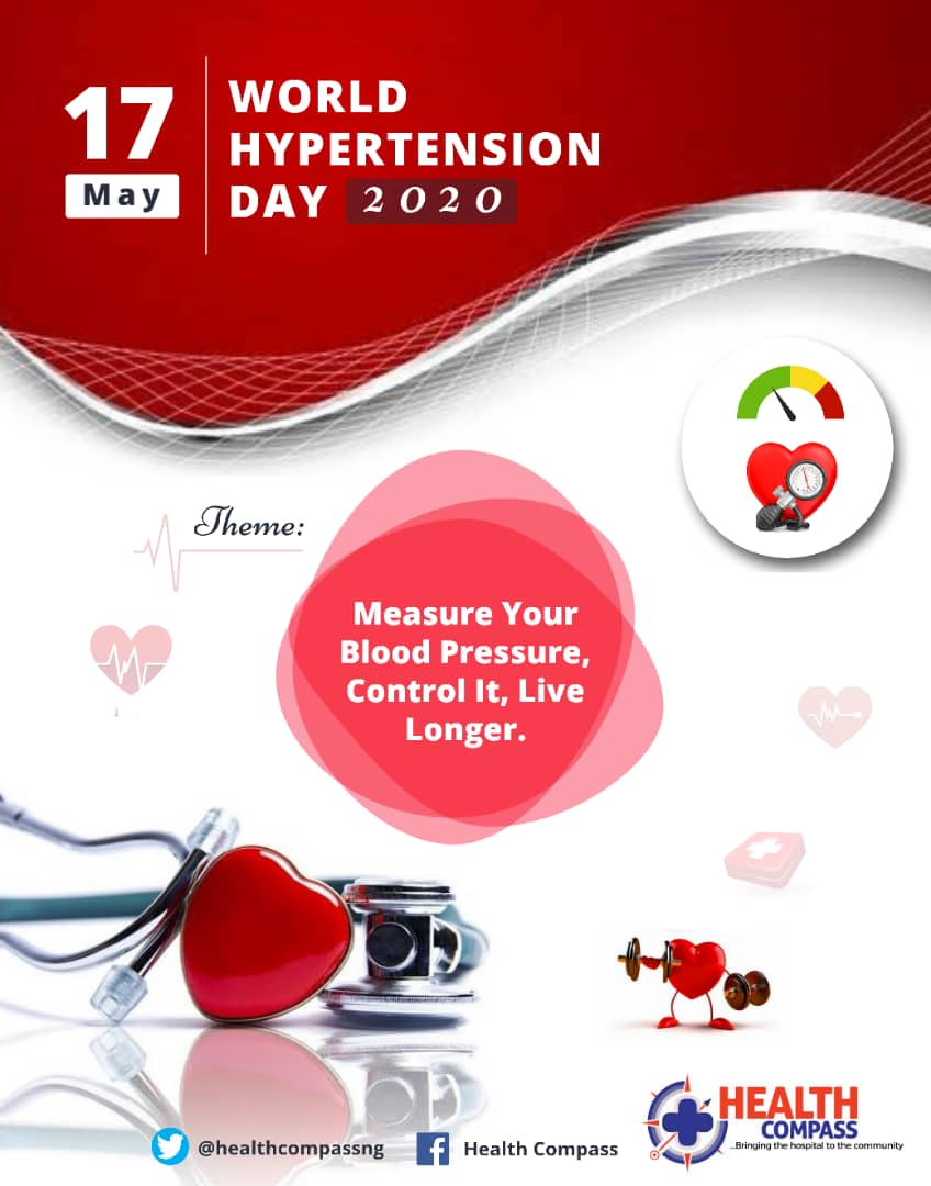 healthcompassng's tweet photo. Tomorrow is World Hypertension Day.
What do you know about Hypertension?
What do you want to know about Hypertension?
Join us tomorrow as we mark the World Hypertension Day 2020
#HealthCompass https://t.co/pKCNxYY3PZ