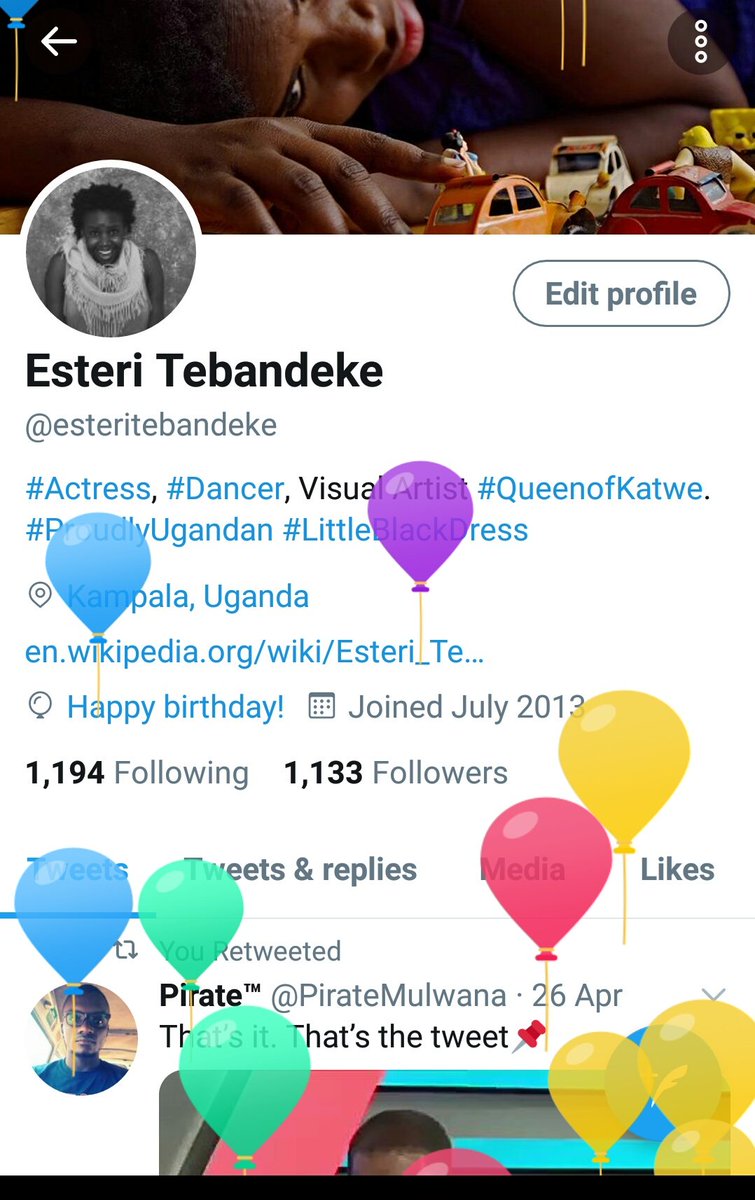esteritebandeke's tweet photo. And before today ends I received balloons... Happy Birthday to me....

Thank you so much my Tweeps... https://t.co/Nre76dSmoc