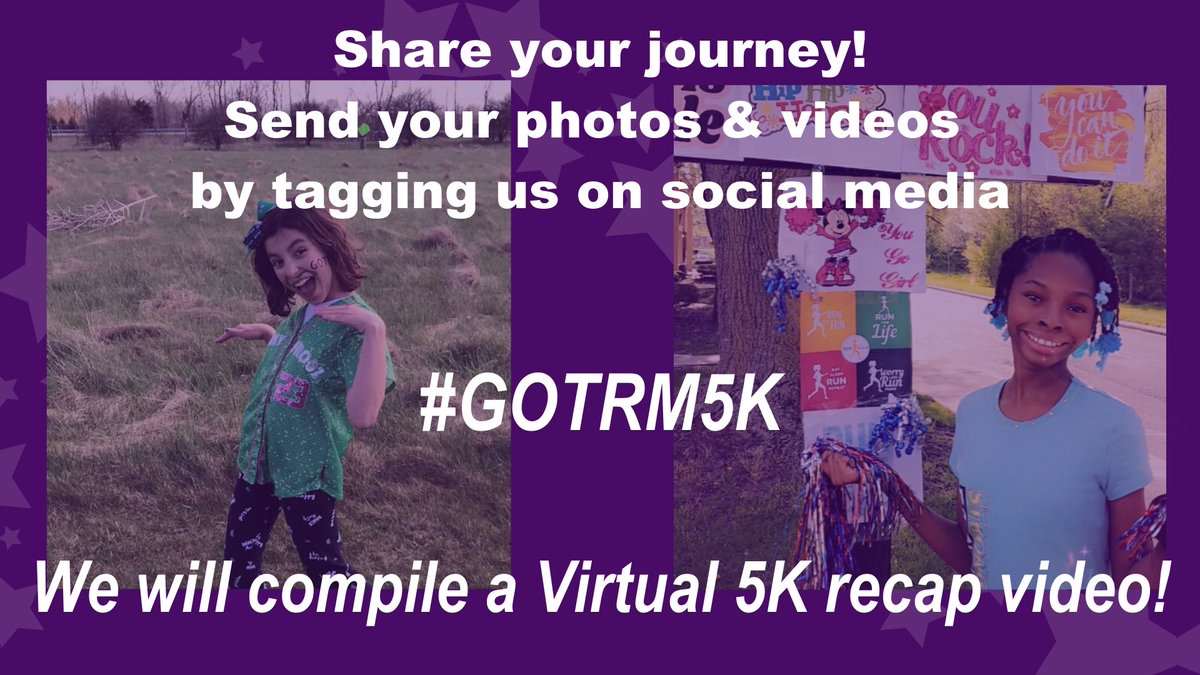 GOTRMichiana's tweet photo. We're so glad you're joining in the Virtual 5K Celebration! We're cheering you on with tons of Girl Power! We can't wait to see you in action - be sure to share your photos on our social media pages and use #GOTRM5K! We will compile a video of all of the event fun!
#Virtual5K #5K https://t.co/qq44eetuct