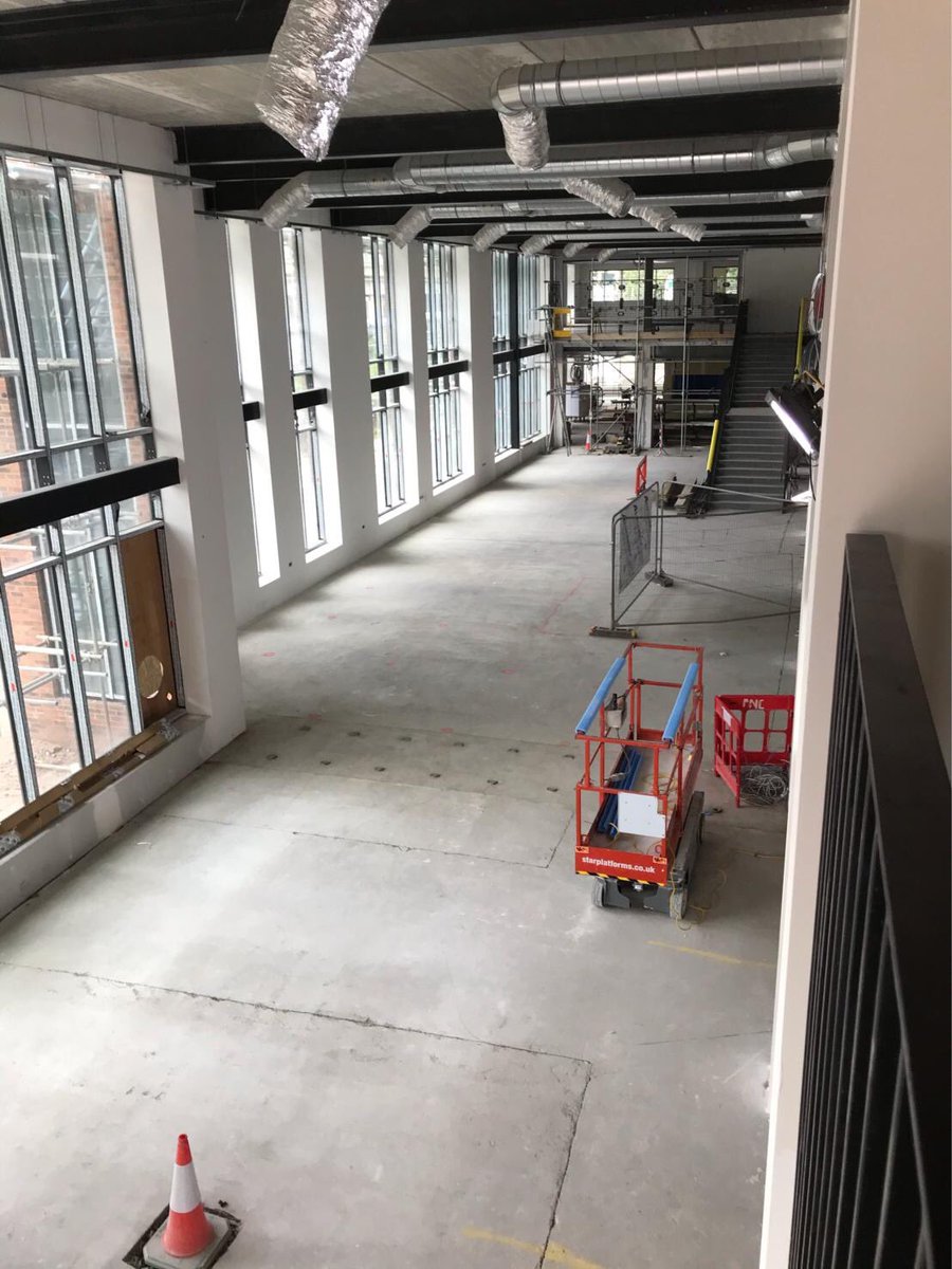 me_cannon's tweet photo. The #CityHub is looking fantastic now a lot of the internal scaffold has been removed, you can see the true benefits of the atrium spaces.  Going to be a gr8 place to learn @WatesGroup @NottmCollege @Scape_Group @MyNottingham #teamwork https://t.co/CBiFnzp2tF