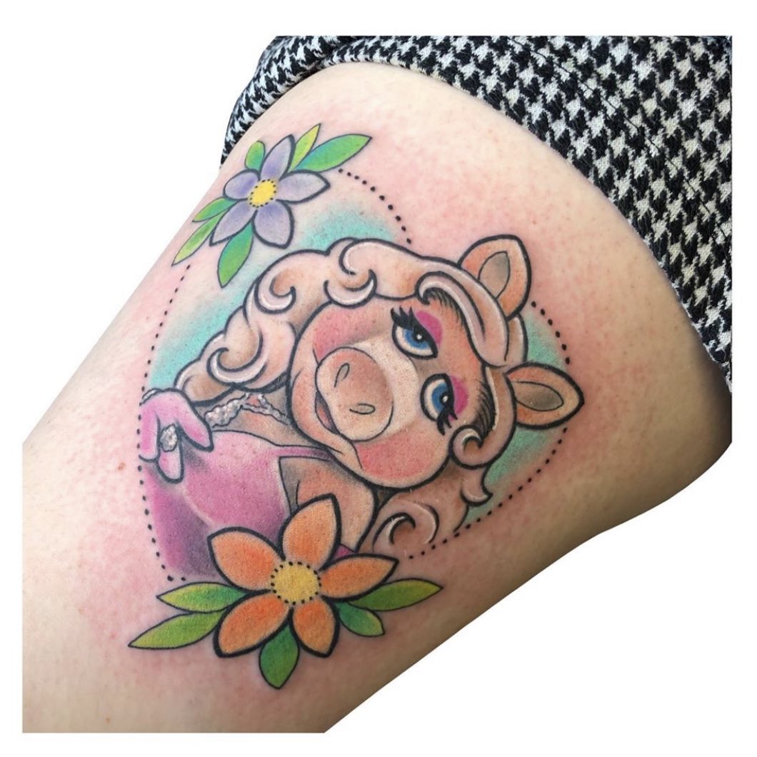 Misspiggy Piggy Pig Muppets Tattoo Blackandwhite  Miss Piggy Pin Up  Free  Transparent PNG Download  PNGkey