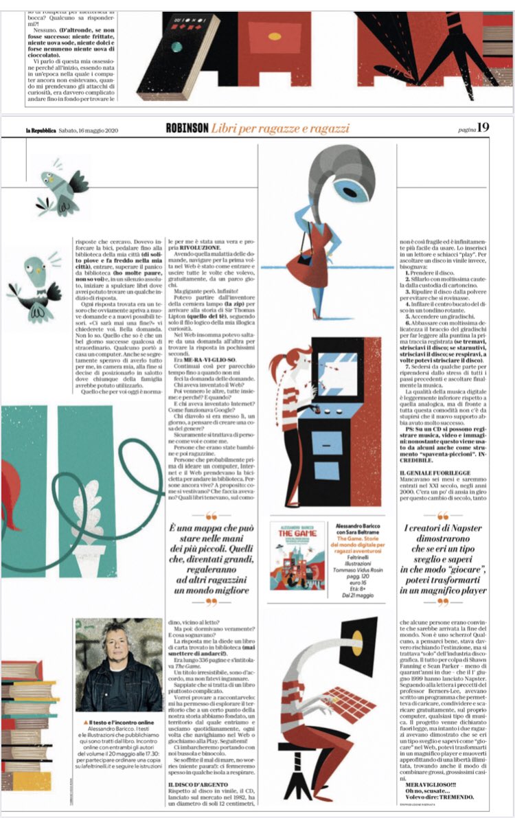 Bellissima idea! Grande <a href="/bariccoale/">Alessandro Baricco</a> @ScuolaHolden The Game libro per ragazzi <a href="/FG_Fondazione/">Fondazione Golinelli</a> <a href="/etombesi/">EnricoTombesi</a> <a href="/mobydick1978/">Raffaele Castagno</a> <a href="/Robinson_Rep/">Robinson di Repubblica</a> <a href="/feltrinellied/">Feltrinelli Editore</a> <a href="/adofrediani/">Adolfo Frediani</a> ne parleremo su #binario9trequartiyoung