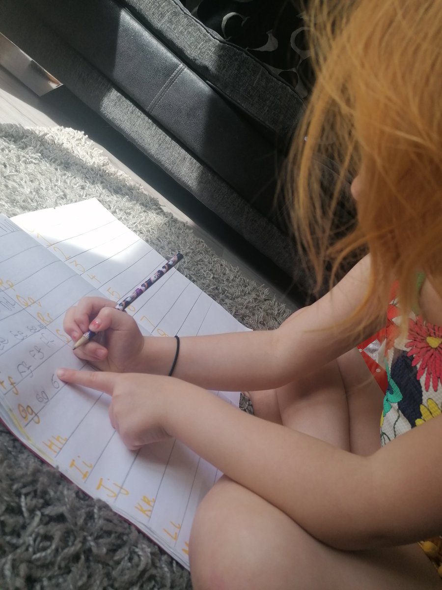MccarronColleen's tweet photo. Practising handwriting skills and the use of finger space between words ready for her return to school 🥰 @Miss__Teaa @SoulsSchool https://t.co/htgp6tZWwx