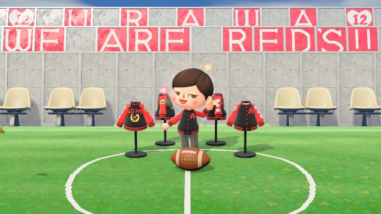 ট ইট র 冨森ジャスティン Youtubeの仮面ライダーフォーゼが最終回ということで 天ノ川学園高校 アメフト部のスタジャン作ってみました 着てね これで君も 今日から天高アメフト部 どうぶつの森 Animalcrossing Acnh Nintendoswitch 仮面ライダー