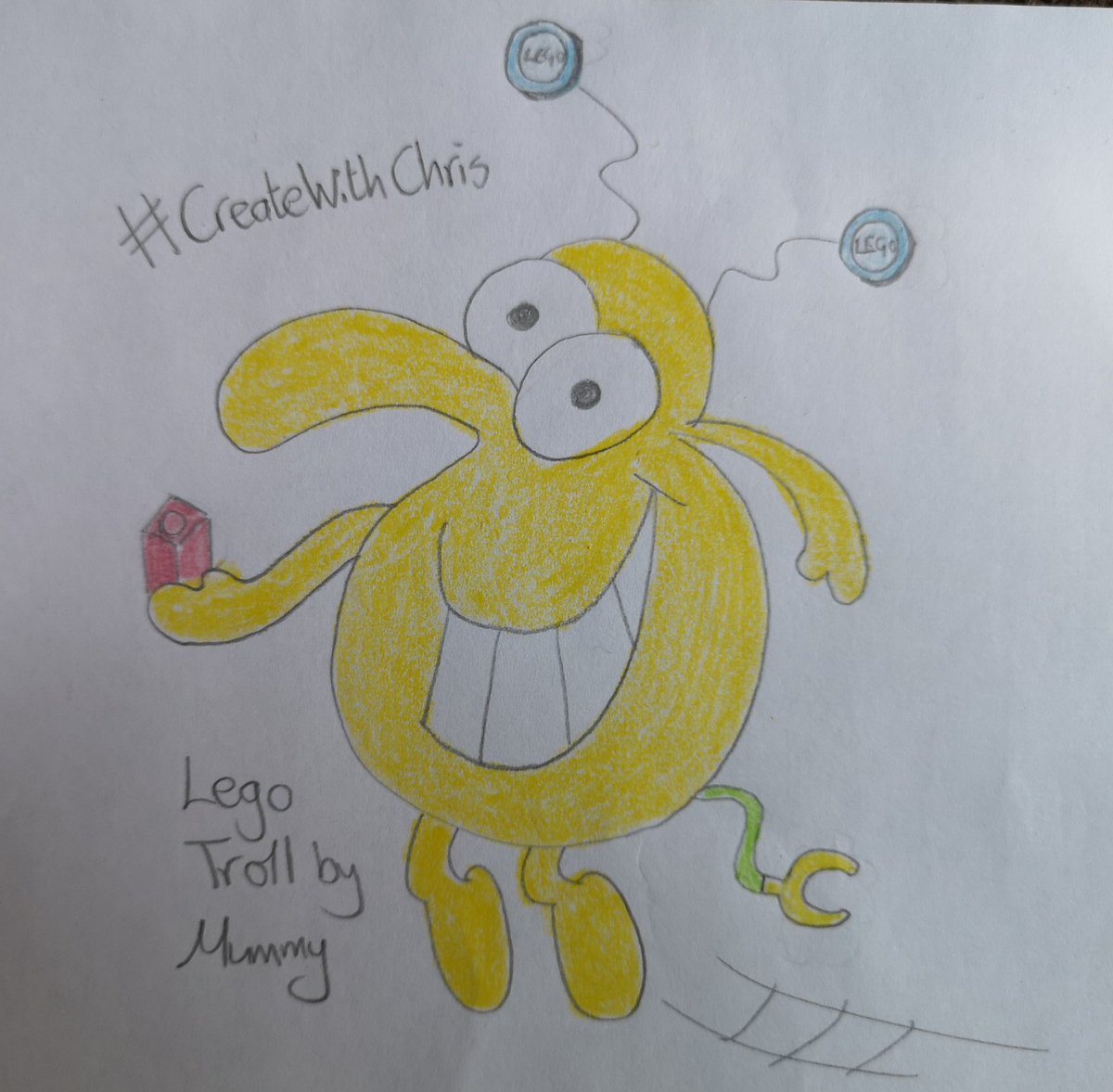 MarianneBrannan's tweet photo. Family time catching up with #createwithchris so funny. Esther giggled the whole time. She drew a potato troll!? I drew lego troll, mysteriously puts lego right under my feet 🤬 Thanks @chriswhitepoet for the entertainment https://t.co/q55BHGzqsB