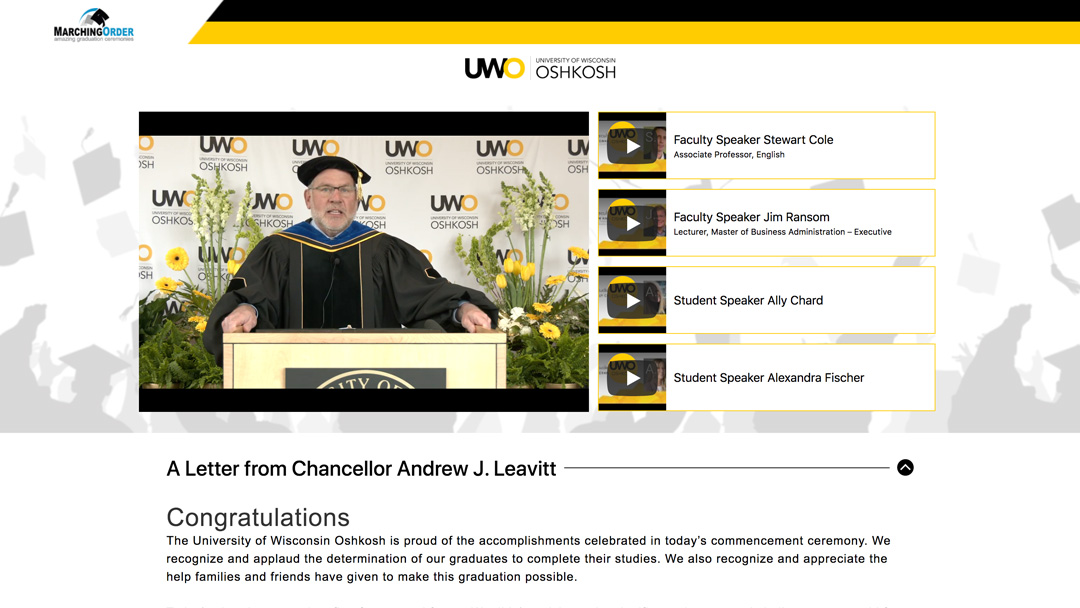 uwoshkosh's tweet image. Spring Commencement 2020 is officially live! Check it out at uwo.sh/commencement-20 💛🖤🎓#UWOGrad