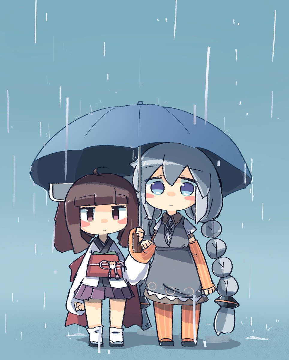 紲星あかり ,東北きりたん 「☔ 」|このほしのイラスト