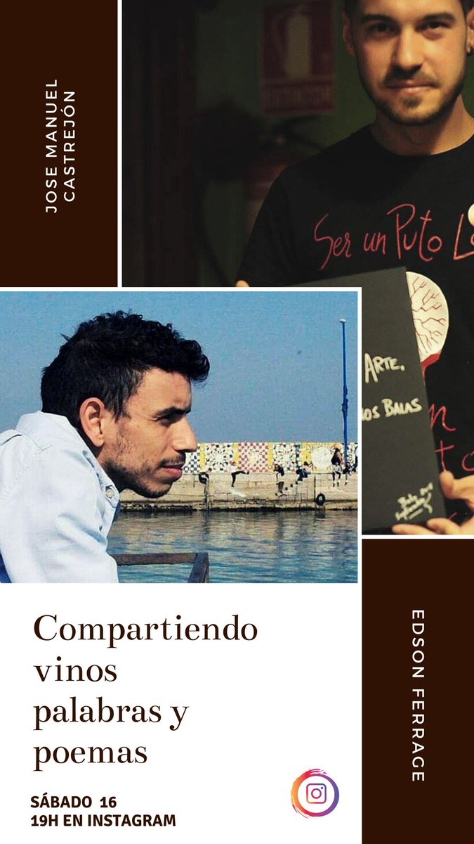 Recital online en mi instagram, con José Manuel Castrejón. 
Ya tenía mono de compartir con vosotros algunos de mis poemas.