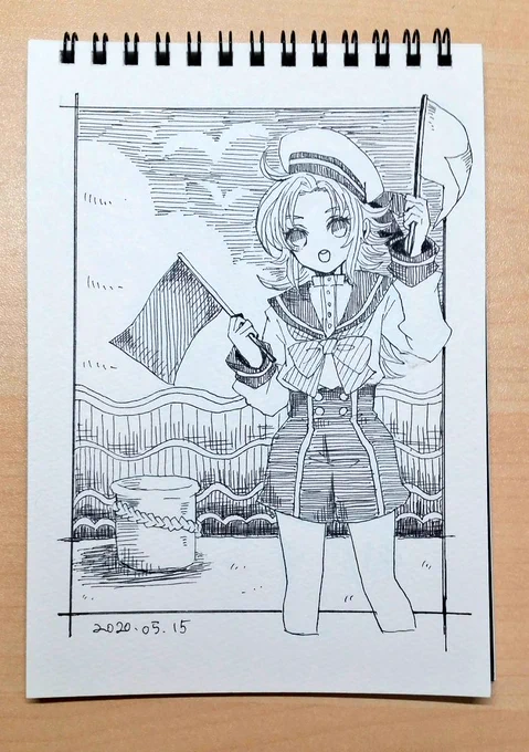 昨日描いたやつに色塗ろうと思ったんだけど今日やる気が全然出なくて諦めた～😞 