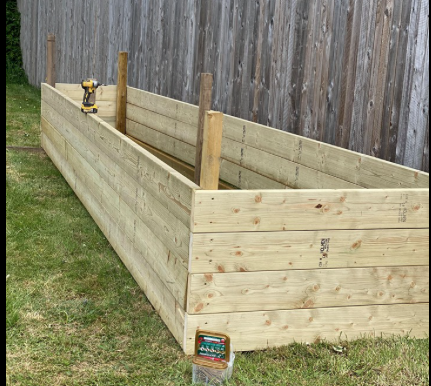 BrightBarlby's tweet photo. Raised planters being handmade by #BarlbyBright founder, James Sanderson.  Our new 'Edible Community Garden' will soon be ready for the first plants &amp; local visitors.   
#Barlby #SupportingOurCommunity https://t.co/oCf7fttyUg