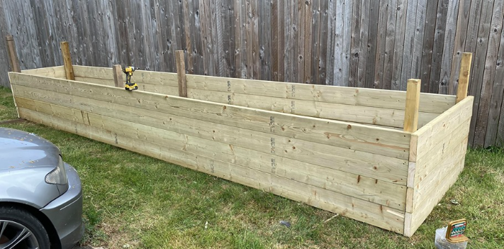 BrightBarlby's tweet photo. Raised planters being handmade by #BarlbyBright founder, James Sanderson.  Our new 'Edible Community Garden' will soon be ready for the first plants &amp; local visitors.   
#Barlby #SupportingOurCommunity https://t.co/oCf7fttyUg