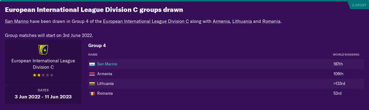 Romania will be tough, but hopefully we might stand a chance of nicking a result against either Lithuania or Armenia in the Nations League...  #FM20