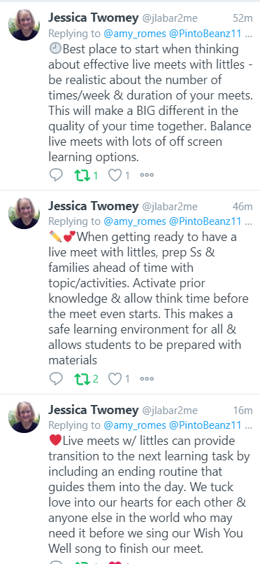 🤯HOLY SMOKES!!!!🤯<a href="/jlabar2me/">Jessica Twomey</a> just dropped NINE TIPS for live meets with littles!!! She was responding to <a href="/amy_romes/">Amy</a>'s Qs. Check out this tweet thread x.com/amy_romes/stat… #innovatingplay #gafe4littles #remotelearning #elearning #distancelearning #ecechat #satchat #satchatwc