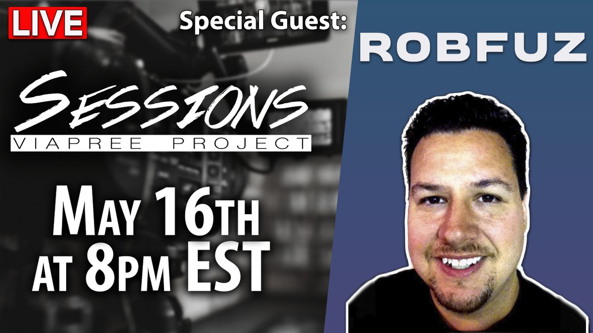 ViapreeProject's tweet photo. TODAY IS THE DAY!! Sessions is here with @robfuz! You don’t want to miss tonight! Show starts at 8pm EST. See you there! https://t.co/O3Zu9Vjosr #sessions #robfuz #youtube #livestream https://t.co/7HsEiqKtCg