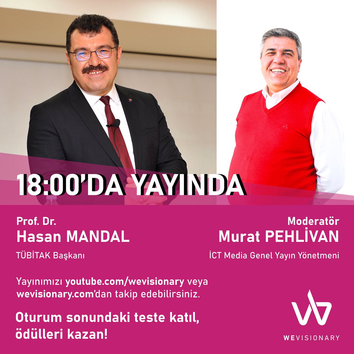 wevisionary's tweet photo. TÜBİTAK Başkanı Hasan Mandal 18.00’da ICT Medya Dergisi Genel Yayın Yönetmeni Murat Pehlivan moderatörlüğünde yayında!#wevisionary 

Yayını izlemek için : https://t.co/qMdYVxZW0X https://t.co/2aOxY5Dqjh