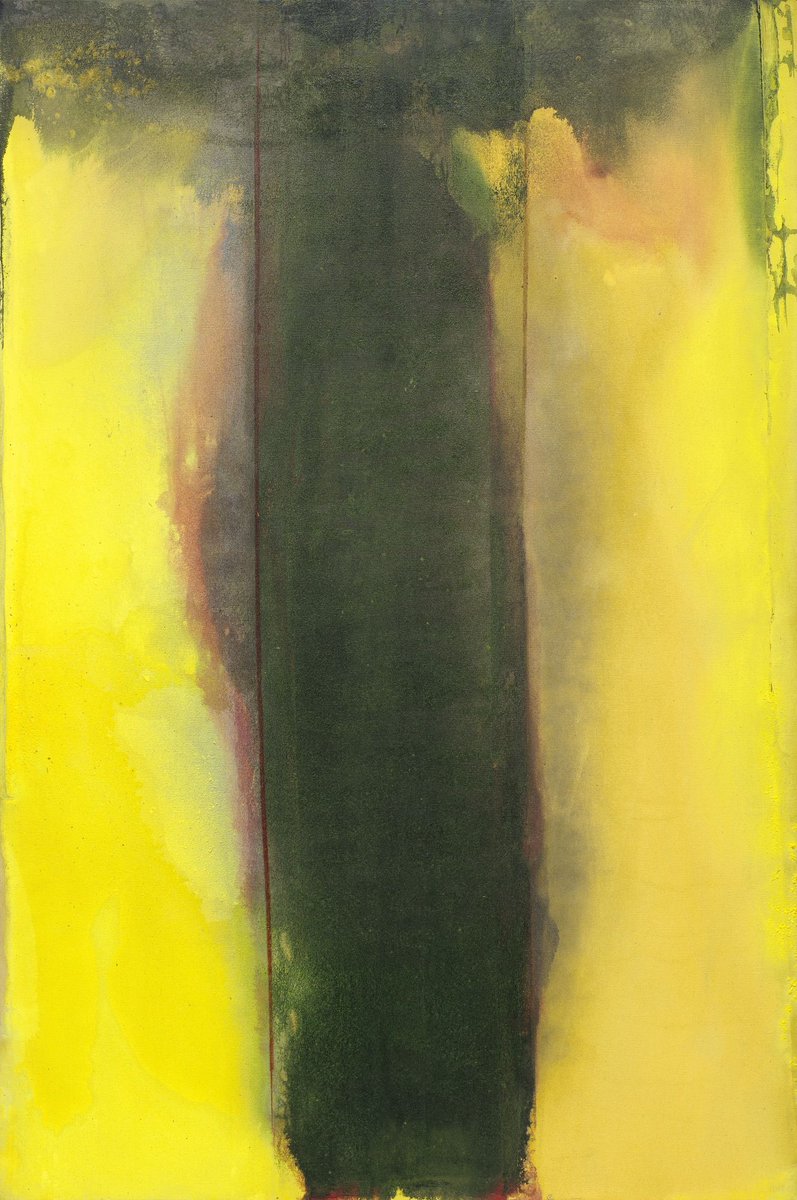 Paintings by Guyana-born British artist Frank Bowling, 1960s-70s, whose fluid abstractions often incorporate elements of his personal history as well as geopolitical themes