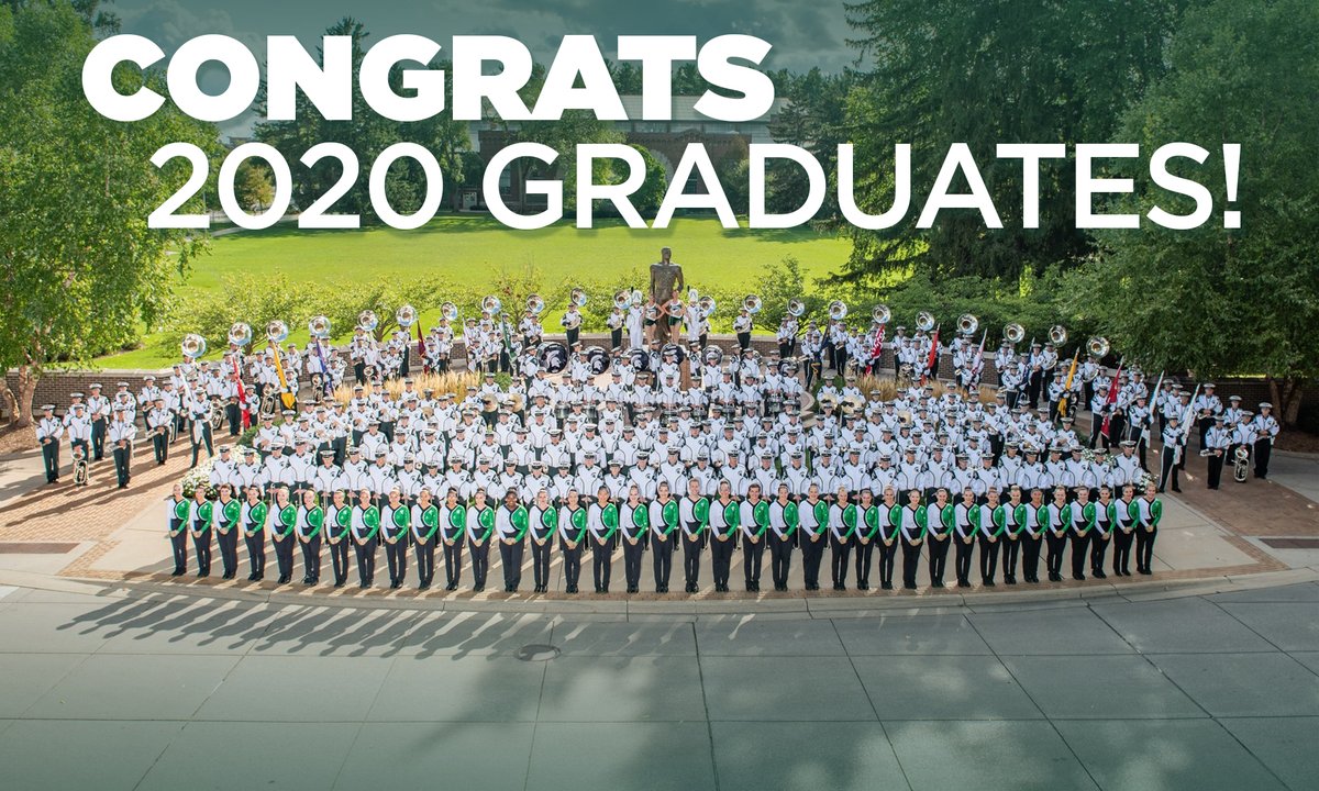 Congratulations to the class of 2020 from the Spartan Marching Band! GO GREEN! #MSUGRAD20
