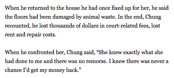 hastingst17's tweet photo. @ObedaJonathan @CorryMackinnon @MattBruenig You've never been a landlord, have you?  Taking a swindler like Reade to court is a futile effort.  You'll waste a lot of money and never get repaid (as other experiences recounted in the article clearly demonstrate). https://t.co/wNQrL4dhSp