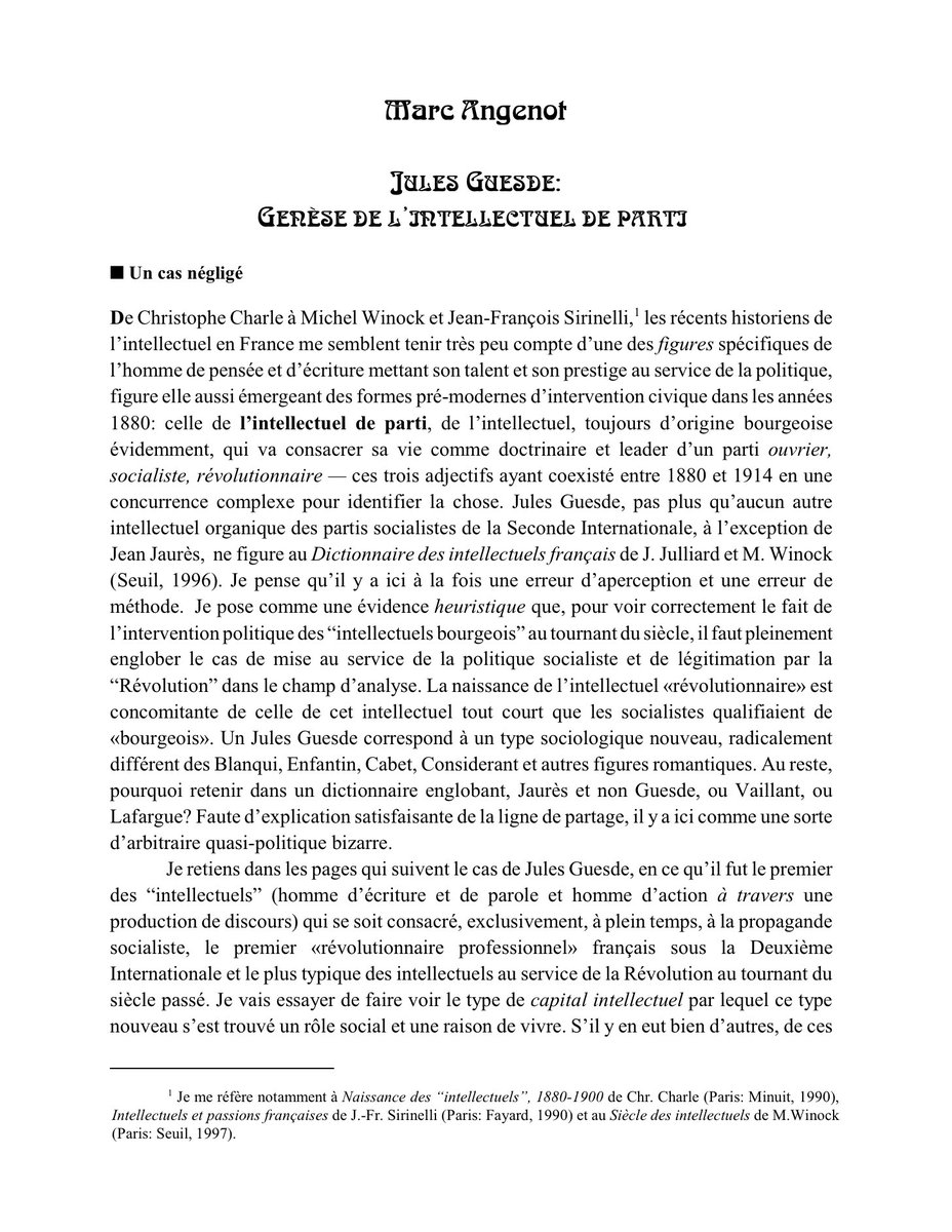 AngenotMarcel's tweet photo. #Guesde genèse de l #intellectuel de parti https://t.co/G37xgXU0z0