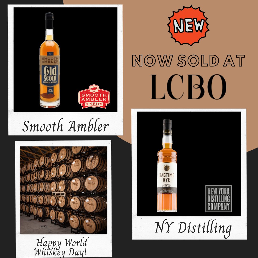 Today we celebrate World Whisk(e)y Day with some GREAT NEWS;

<a href="/nydistilling/">NY Distilling Co.</a> Ragtime Rye is now available at the <a href="/lcbo/">LCBO</a>! Ontario now carries both <a href="/smoothambler/">Smooth Ambler</a> Old Scout American Whiskey AND <a href="/nydistilling/">NY Distilling Co.</a> Ragtime Rye, what a time to be a whiskey lover! #WorldWhiskeyDay
