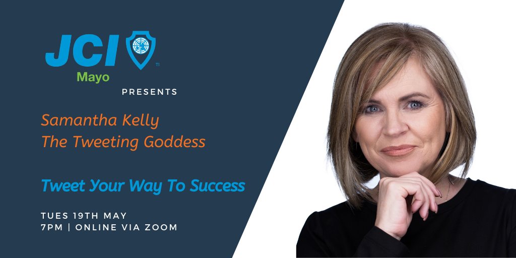 If you want to increase visibility to your personal brand or business, using Twitter effectively could be just the way to go.

Tweet Your Way To Success with <a href="/Tweetinggoddess/">Samantha Kelly Media</a> 

📆 Tues May 19th @ 7pm
📍 Zoom
🎟️ FREE workshop but registration is essential: bit.ly/JCIMayoMayEvent