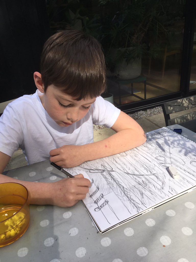 Ditelfer's tweet photo. @noelfielding11 #NoelsArtClub Luki 9 and his jungle drawing https://t.co/vcsolLR8vc