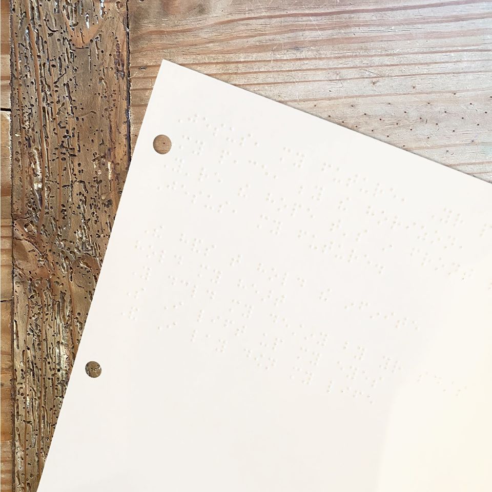 The lyrics to “My Future,” nicely typed up in Braille. I wrote it with <a href="/tyrusmorgan/">Tyrus Morgan</a> &amp; <a href="/fleuriemusic/">Fleurie</a>, about how we find hope in the midst of our anxiety. Little did we know what a timely message it would be for this moment.