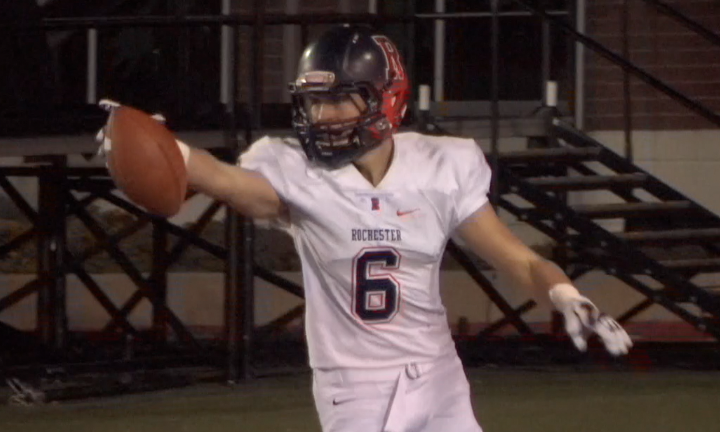 Channel1450com's tweet photo. Cade Eddington with the touchdown catch from Clay Bruno!

We saw that at Rochester many times and Western Illinois just might see that in the next few years. 

We talk to Eddington about committing to be a Leatherneck next season 
https://t.co/6k3E2ZvQd1 https://t.co/Jgd8tmroxU