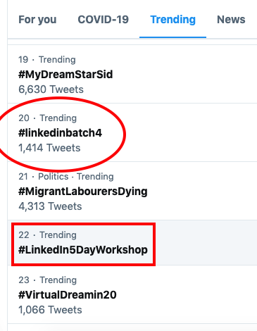 habyjj's tweet image. Yeaa,,, We are trending #VaibhavSisinty #LinkedInBatch4
#LinkedIn5DayWorkshop